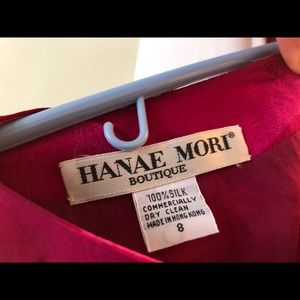 Hanae Mori Boutique 100% silk pink Vintage dress 8
